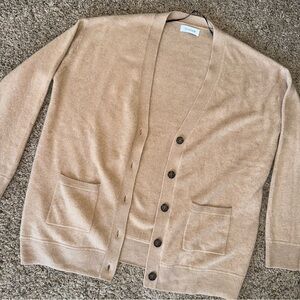 NAADAM Cashmere Tan Cardigan Sweater Button Up Medium NWOT